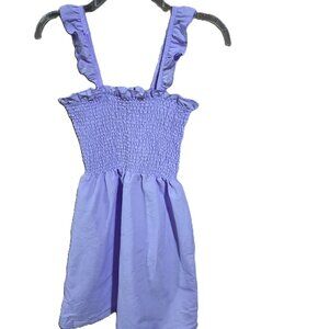 Purple Sundress With Ruffle Straps & Elastic
